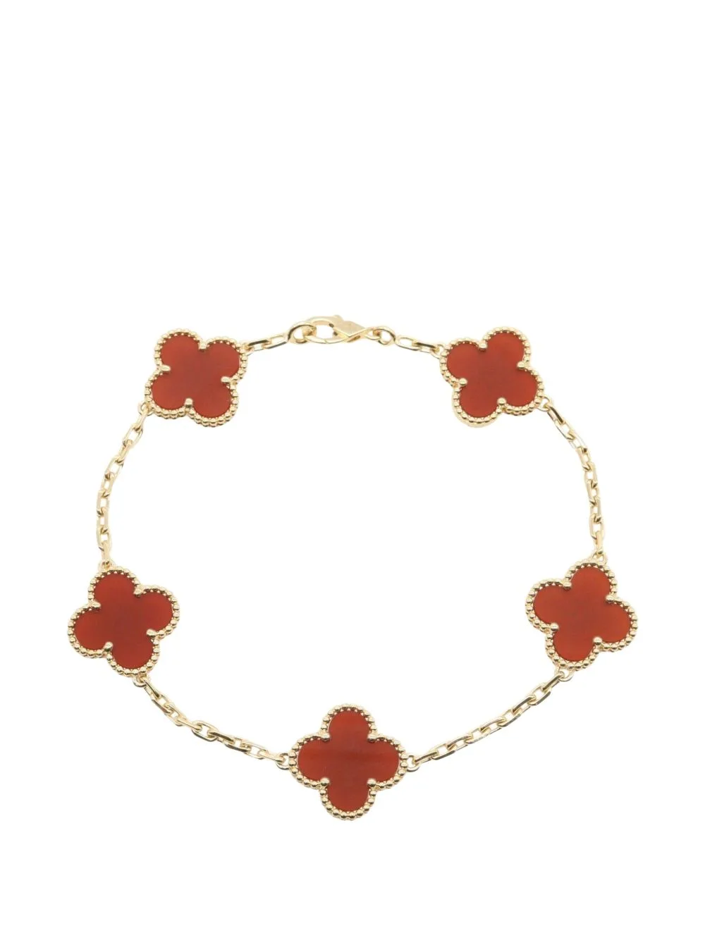 2010s Vintage Alhambra Carnelian Bracelet by Van Cleef & Arpels Pre-Owned