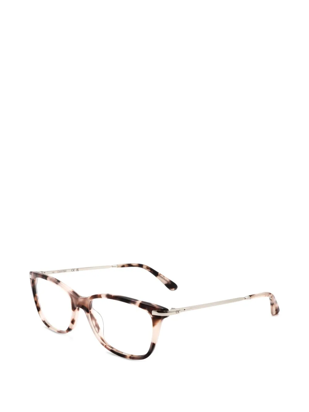 Tortoiseshell-Effect Rectangle-Frame Glasses