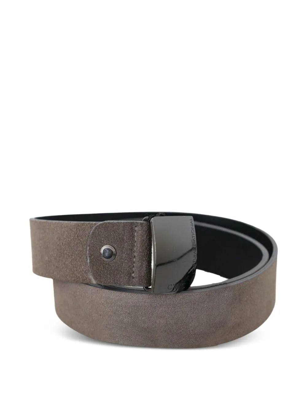 Suede-Leather Logo-Buckle Belt by Costume National