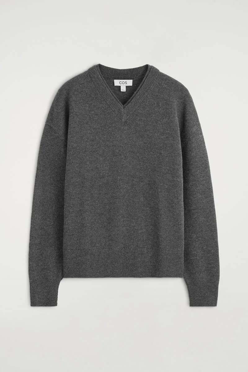 Merino Wool Layered V-Neck Sweater by COS