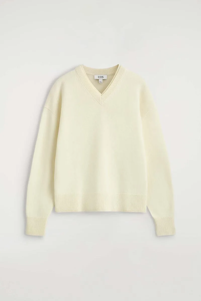 Merino Wool Layered V-Neck Sweater