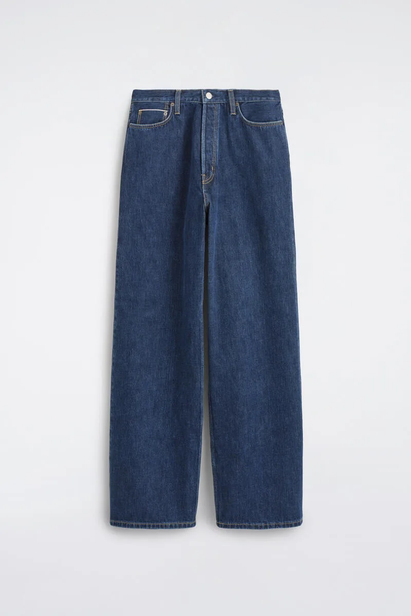 Fold Selvedge Loose-Fit Wide-Leg Jeans