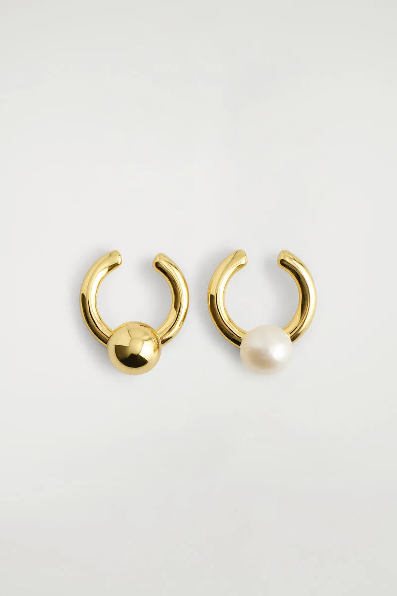 Asymmetric Freshwater Pearl Ear Cuffs by COS