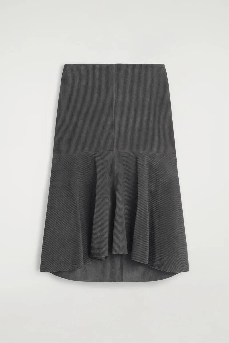 Corded Suede Flared Midi Skirt by COS