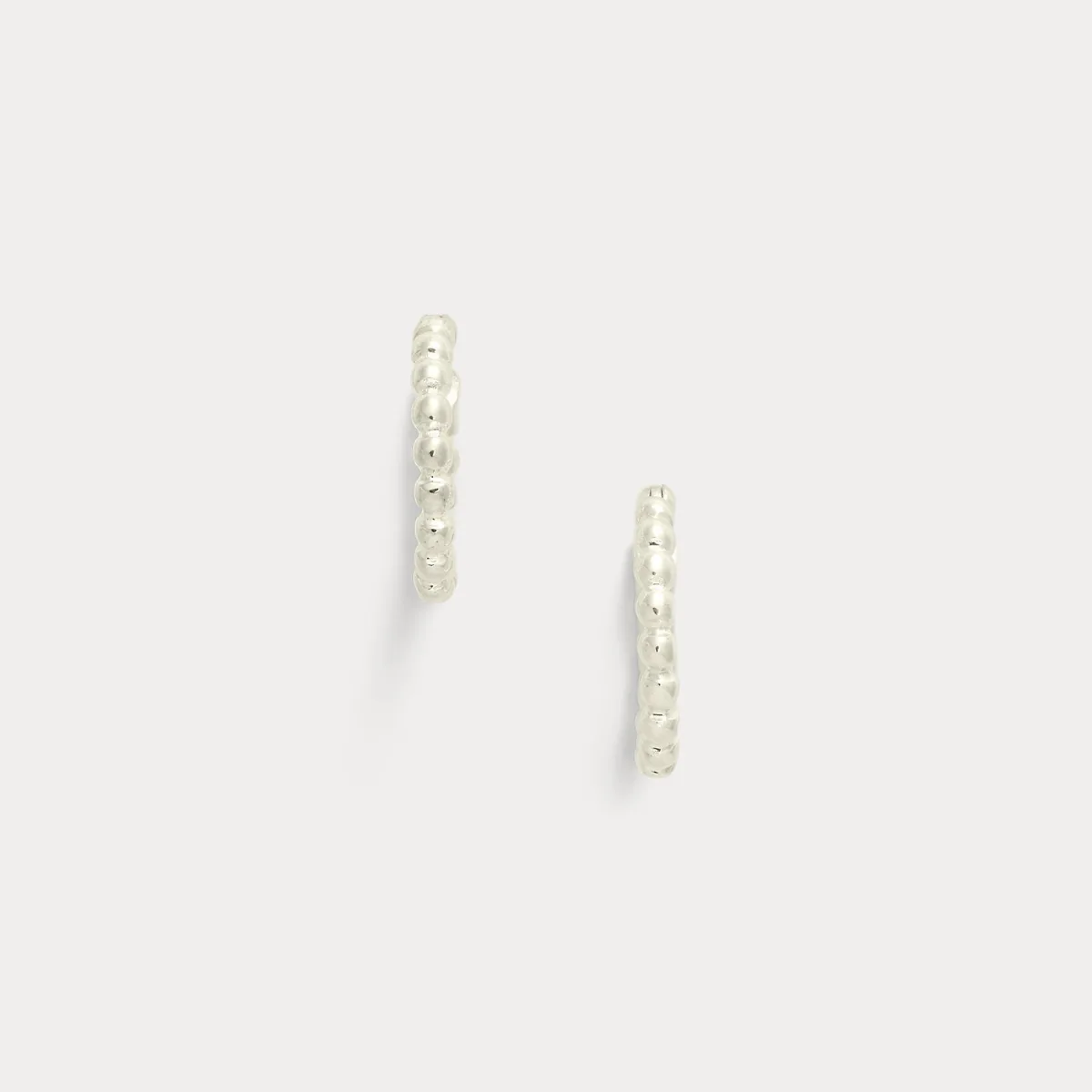 Sterling Silver Beaded Hoop Earrings by Ralph Lauren