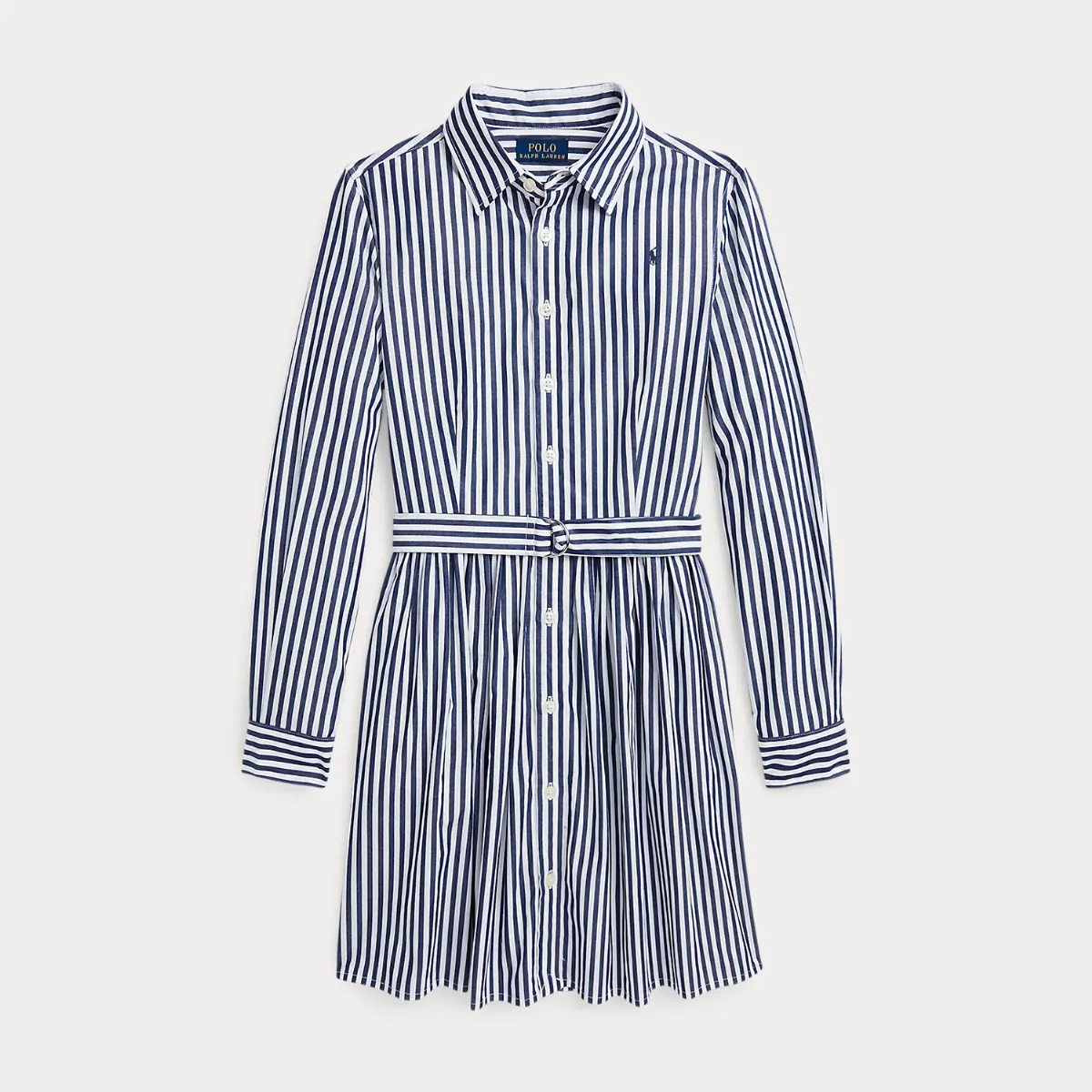 Striped Belted Cotton Poplin Shirtdress by Ralph Lauren