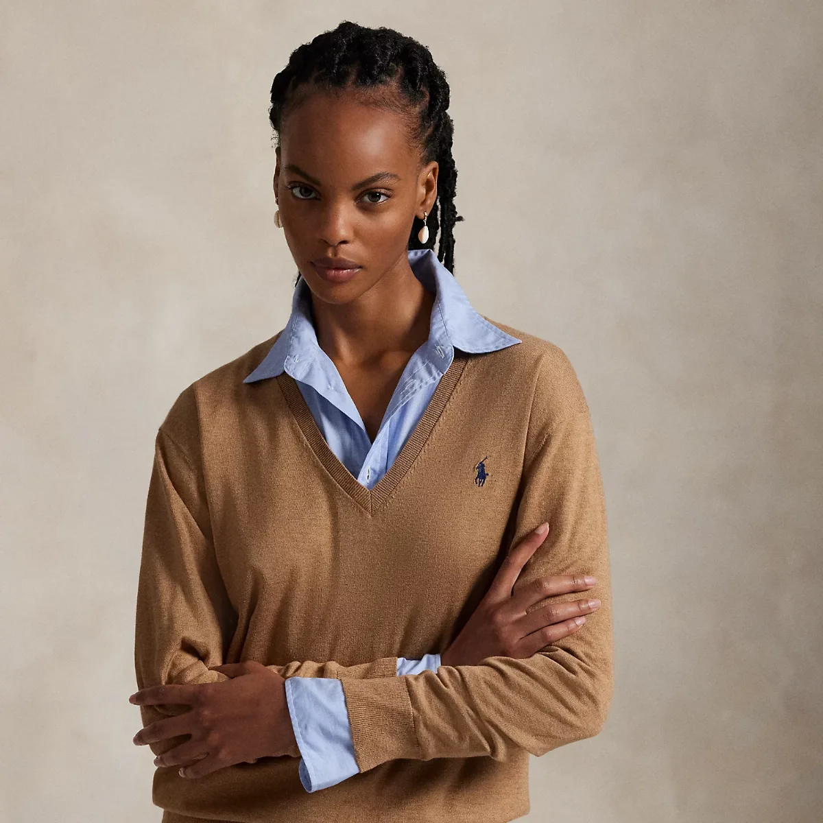 Cotton V-Neck Jumper by Polo Ralph Lauren
