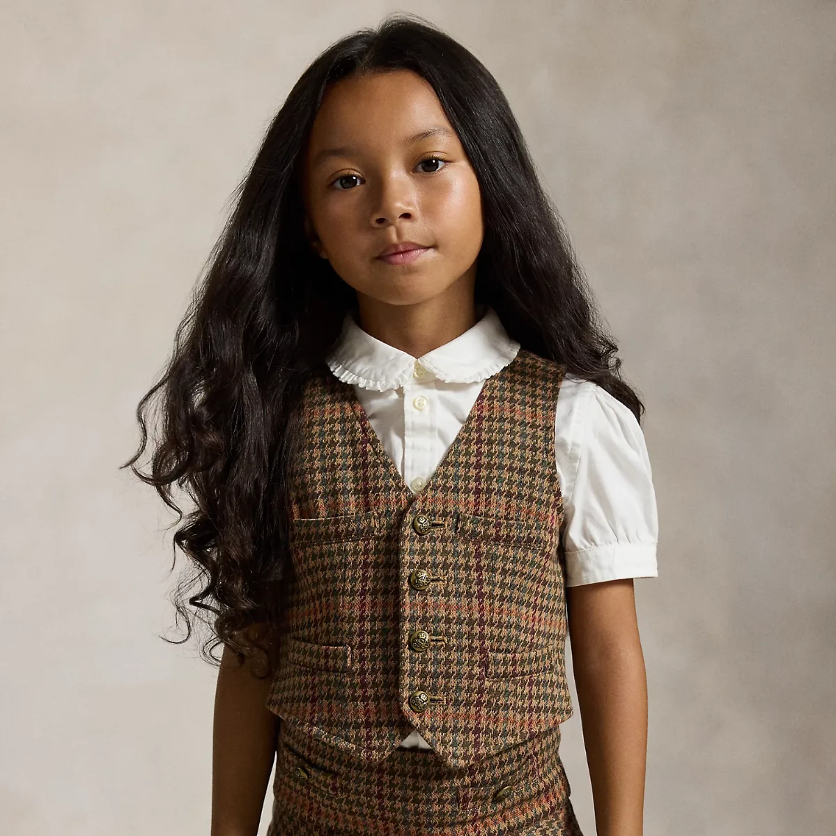 Plaid Double-Knit Waistcoat by Ralph Lauren