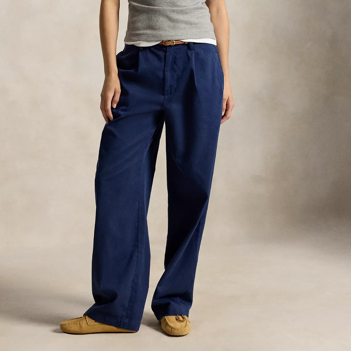 Pleated Cotton-Blend Relaxed Trouser by Polo Ralph Lauren
