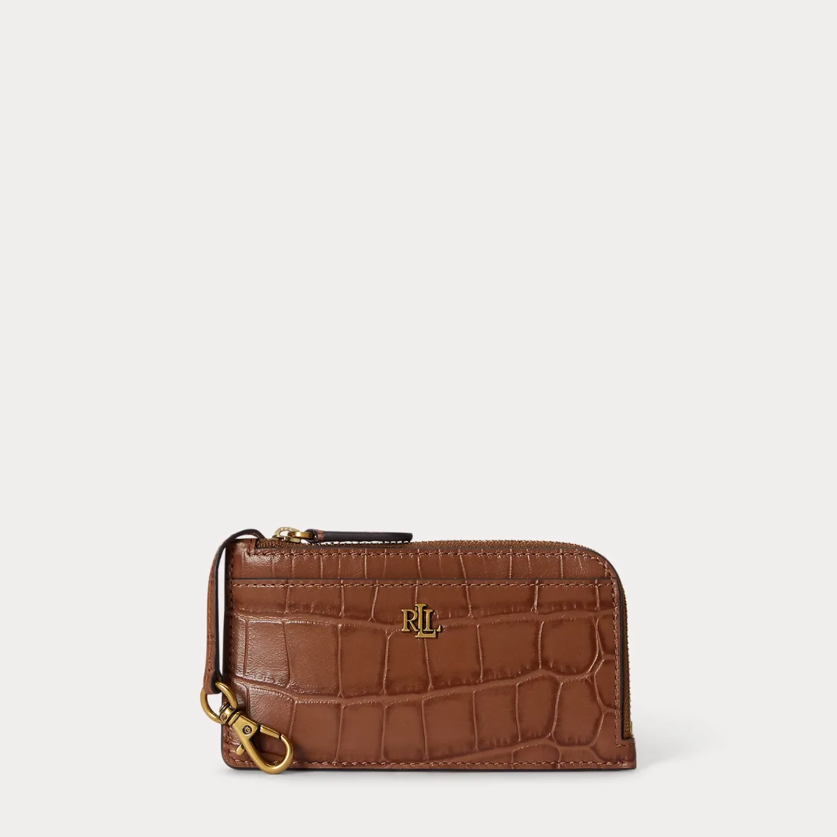 Croc-Embossed Leather L-Zip Card Case by Lauren Ralph Lauren