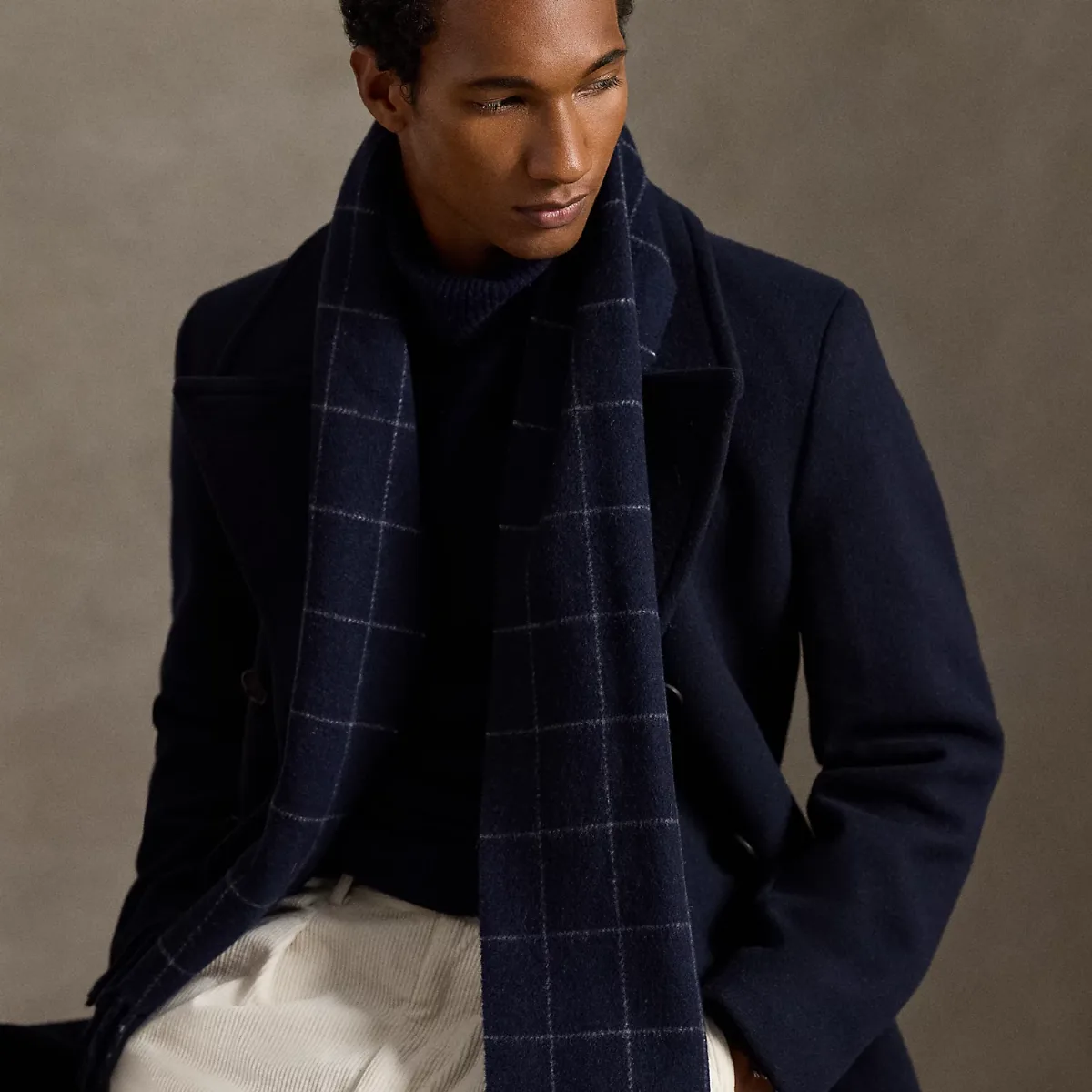 Windowpane Plaid Wool-Blend Scarf by Polo Ralph Lauren