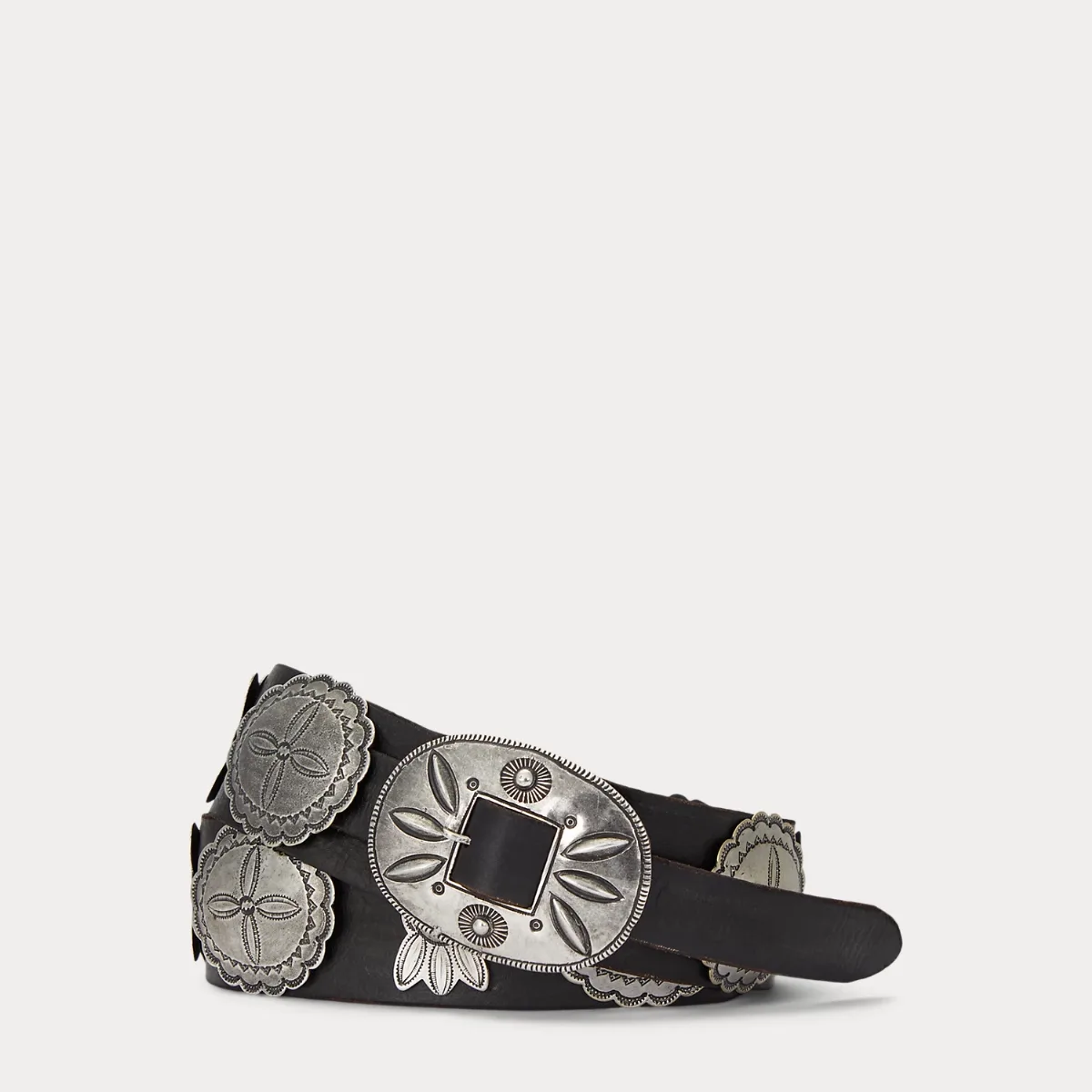 Leather Cast Concho Belt by Ralph Lauren Purple Label