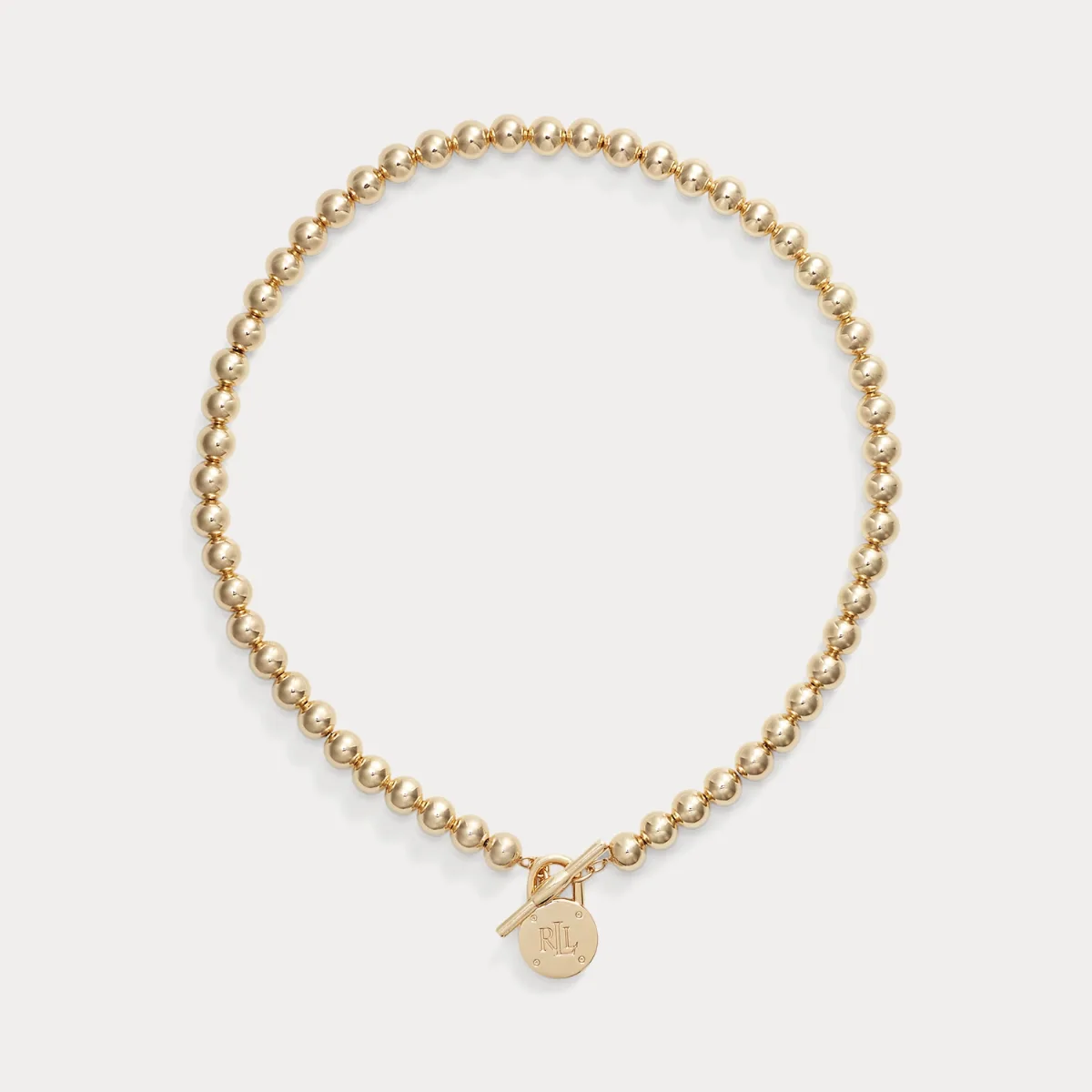 Gold-Tone Logo Beaded Necklace by Lauren Ralph Lauren