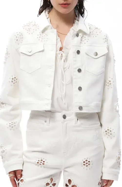 Crop Denim Trucker Jacket by Bayeas