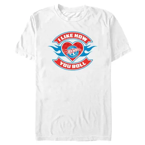 I Like How You Roll Fire Heart Short Sleeve Graphic T-Shirt by Hot Wheels