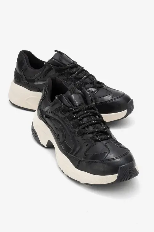 Bambi Printed Mesh Sneakers in Oxford Faux Leather by Prologue Shoes