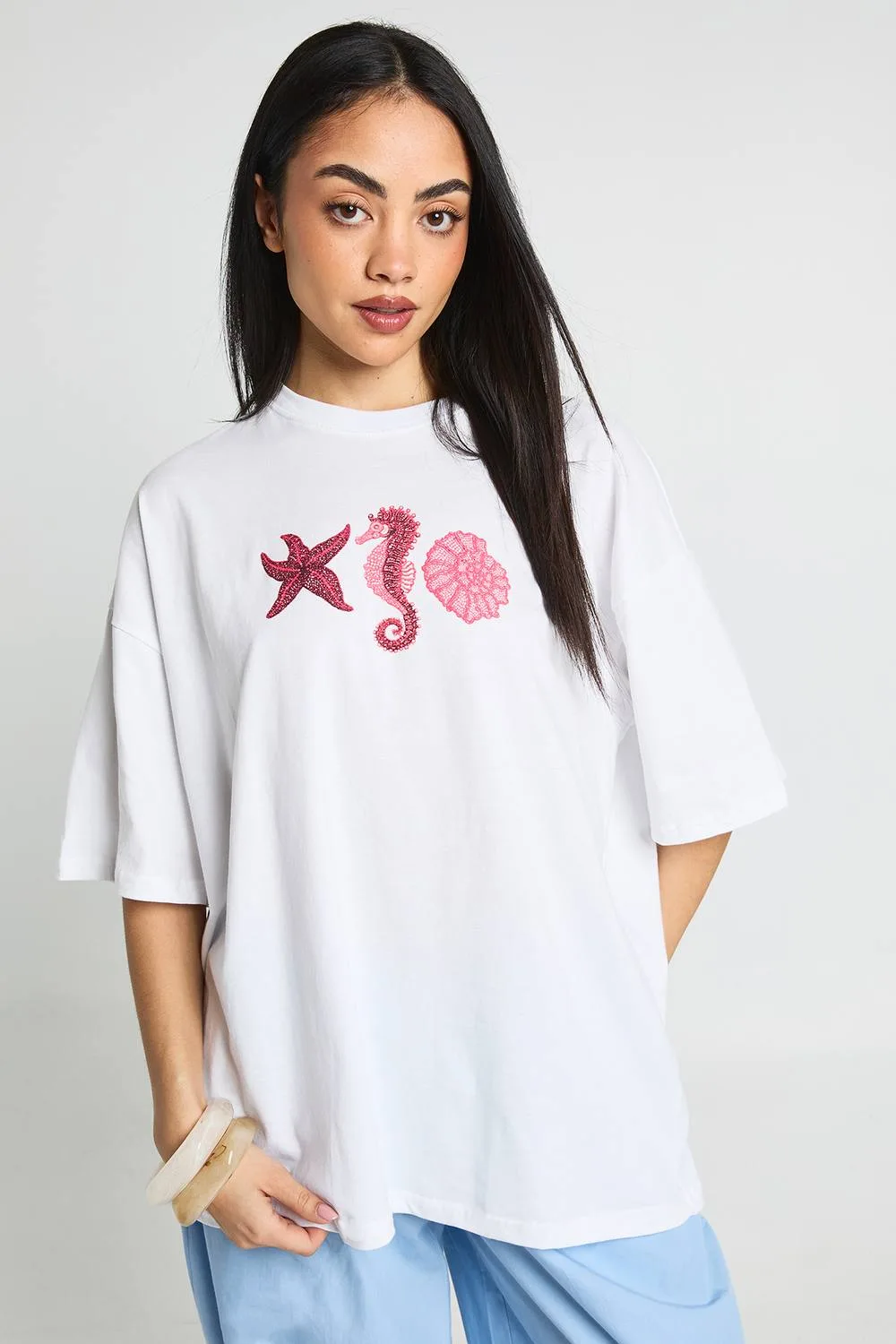 Shell Print Oversized T-Shirt