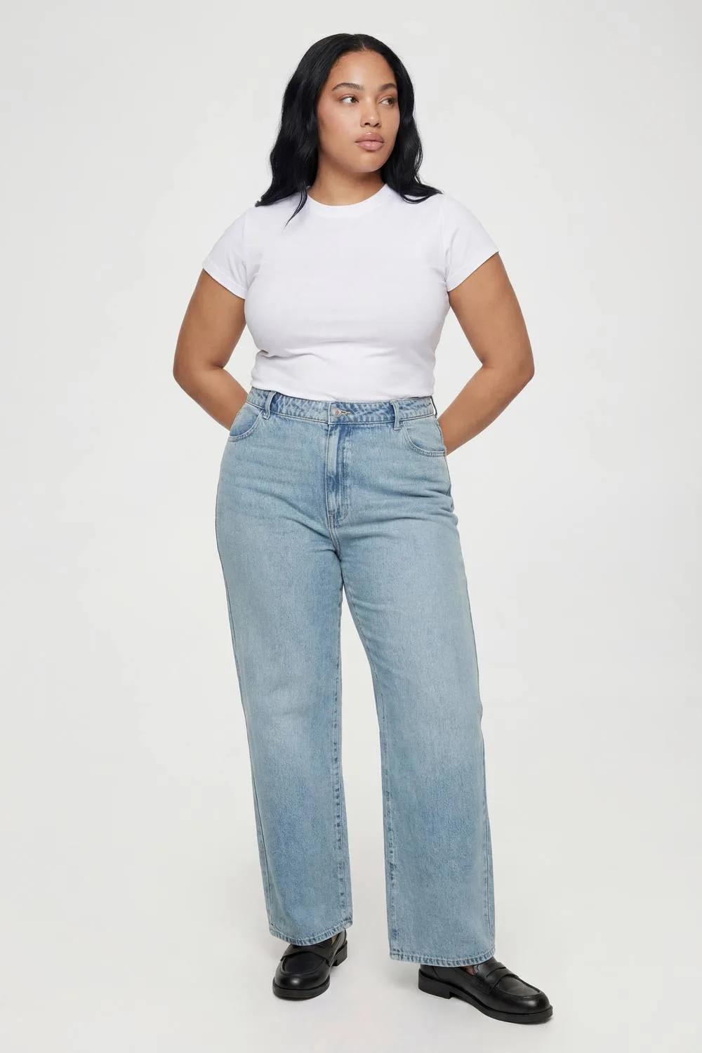 Plus Basics High Waist Boyfriend Jean