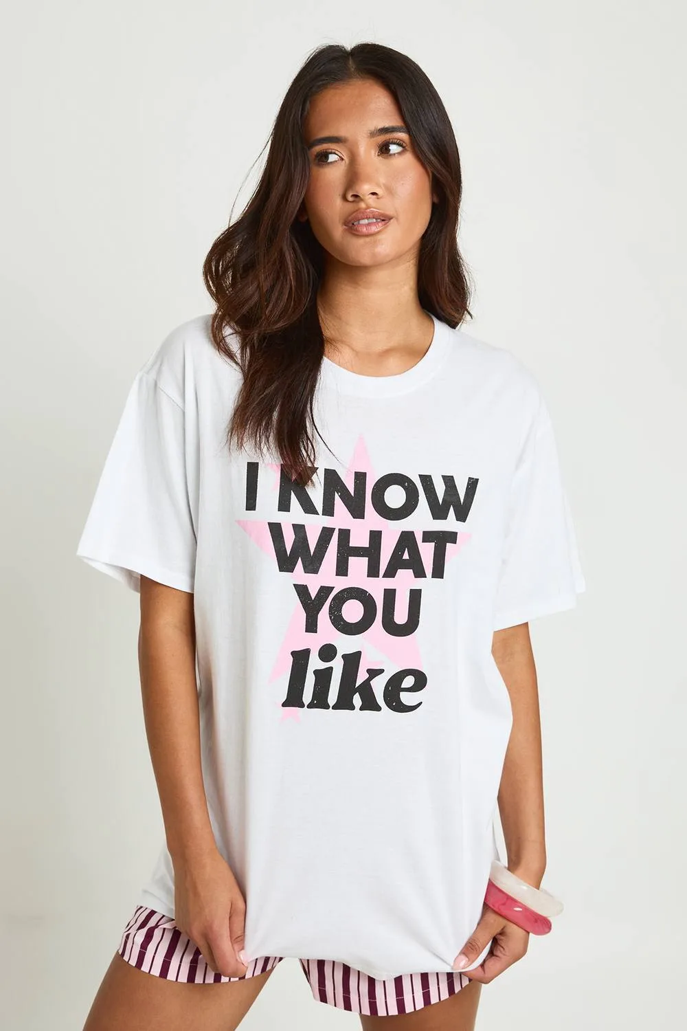 I Know What You Like Printed Oversized T-Shirt by boohoo