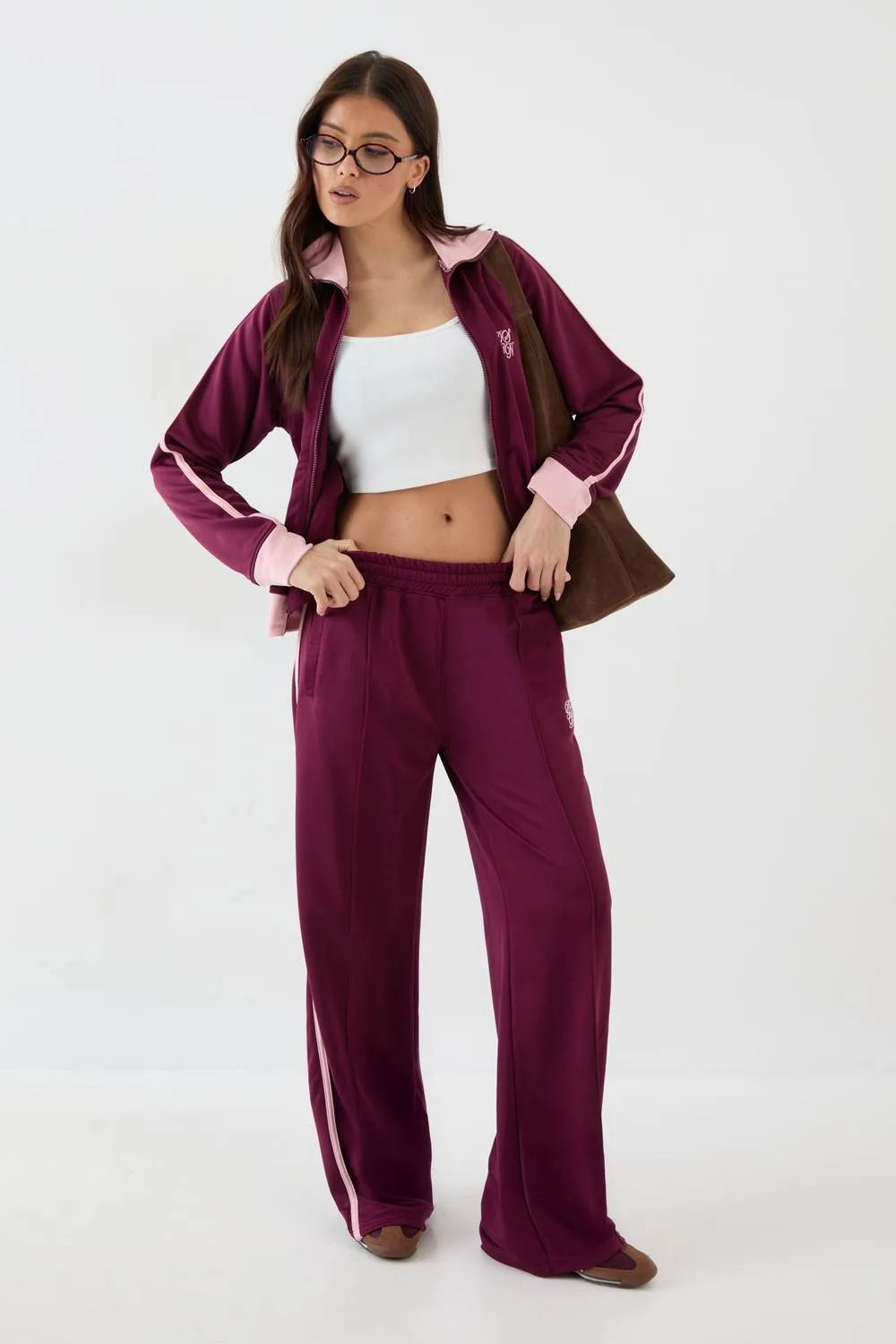 Tricot Contrast Straight Leg Jogger Pants by DSGN Studio