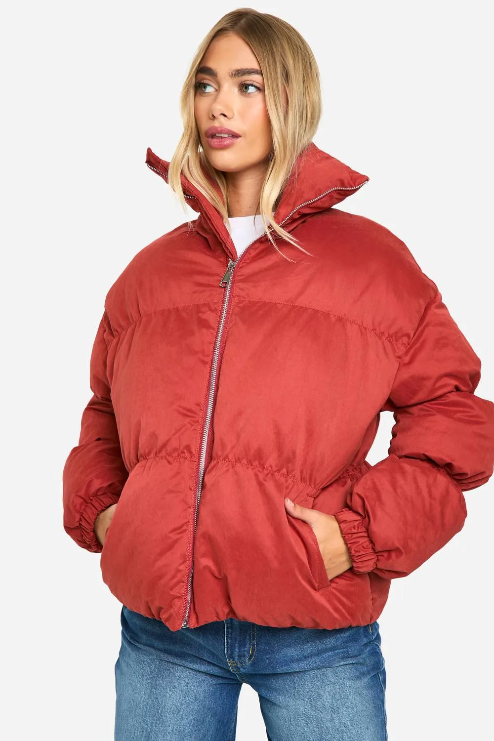 Peached Padded Puffer Jacket by boohoo