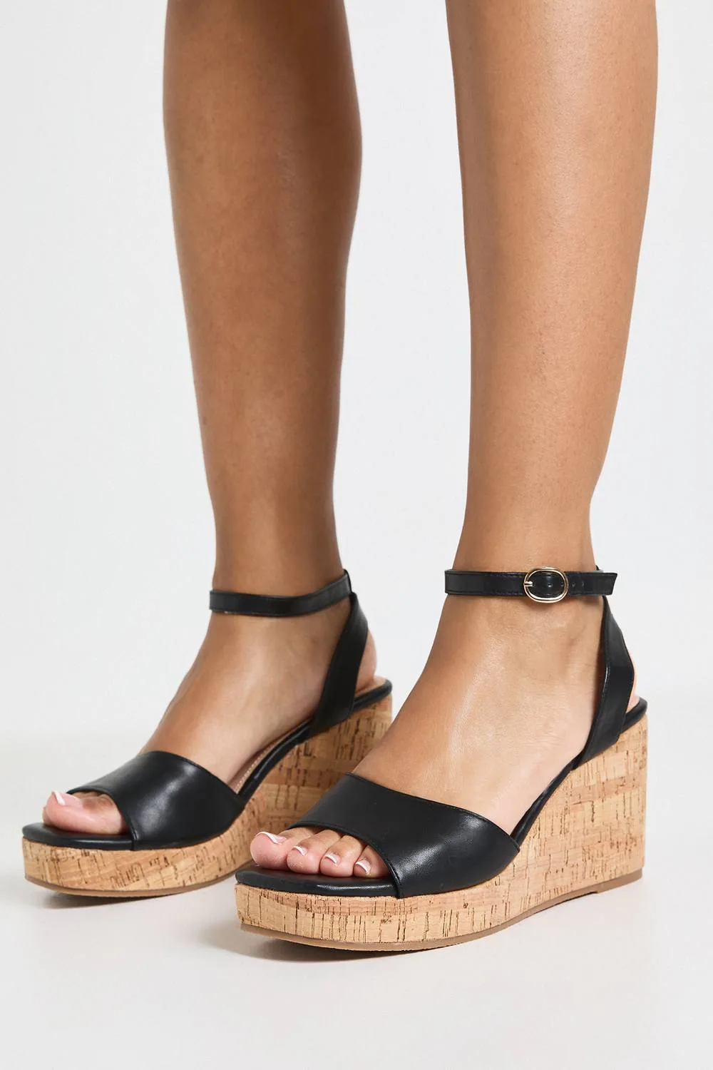 2 Part Cork Wedges by boohoo