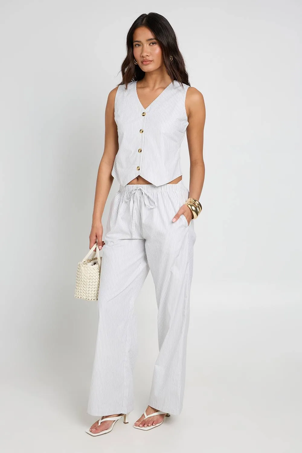 Stripe Woven Waistcoat & Trouser Co-Ord by boohoo