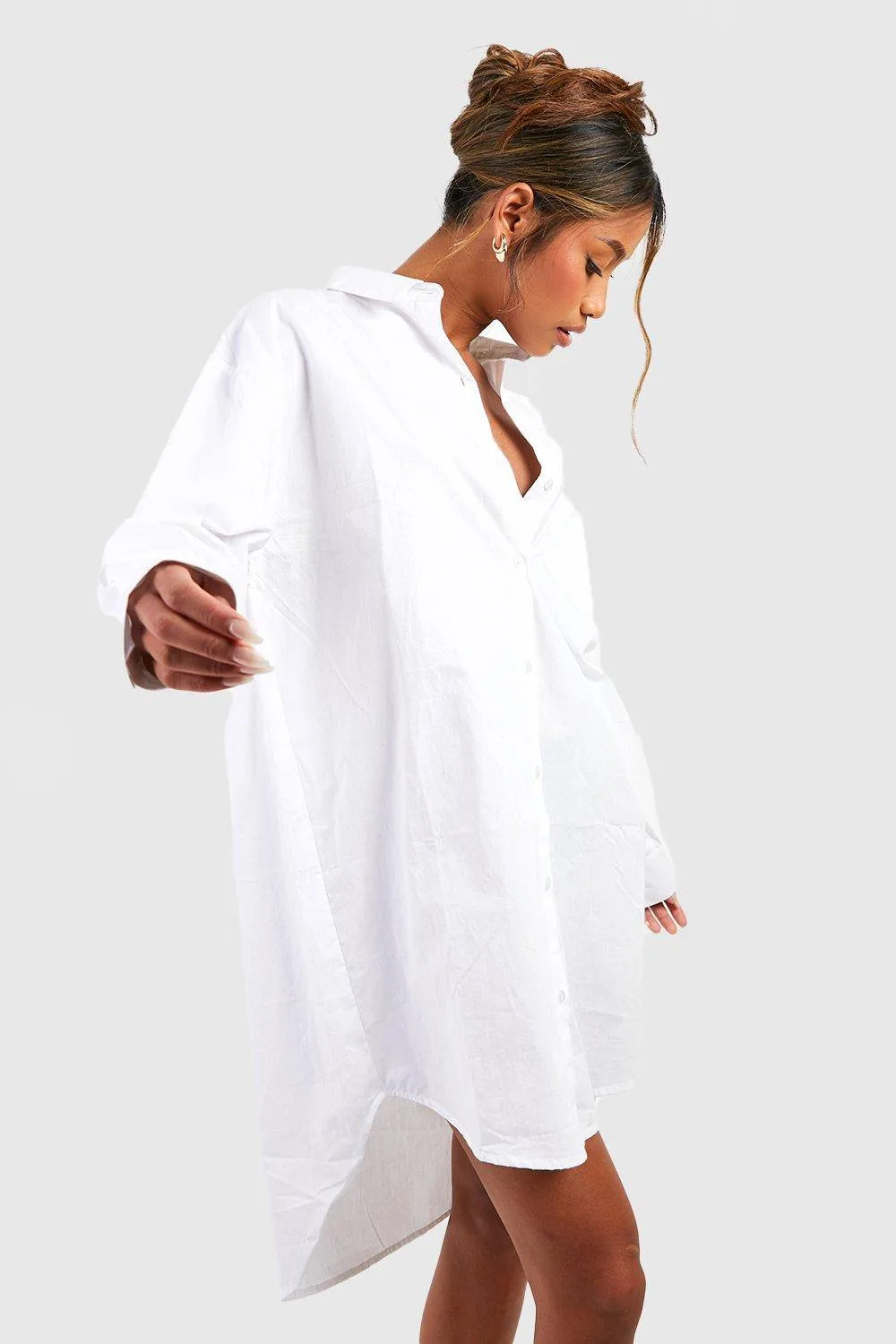 Cotton Poplin Ultimate Oversized Shirt Dress by boohoo