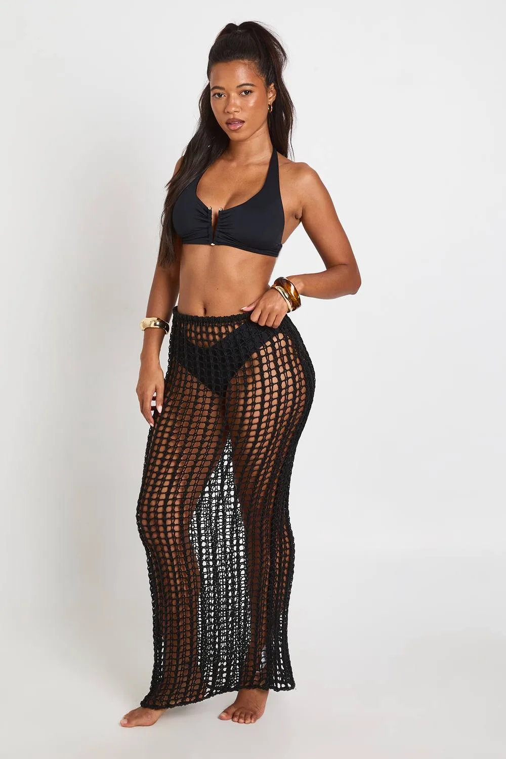 Crochet Maxi Beach Skirt by boohoo