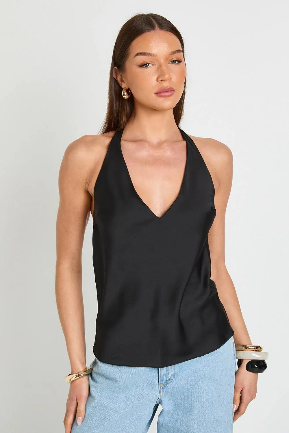 Halter Plunge Swing Cami Top