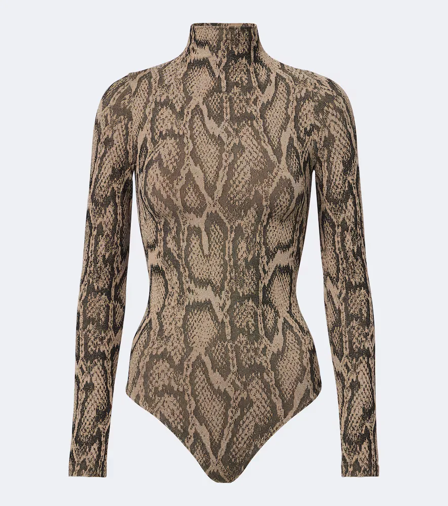 Body En Jacquard à Imprimé Serpent by Wolford