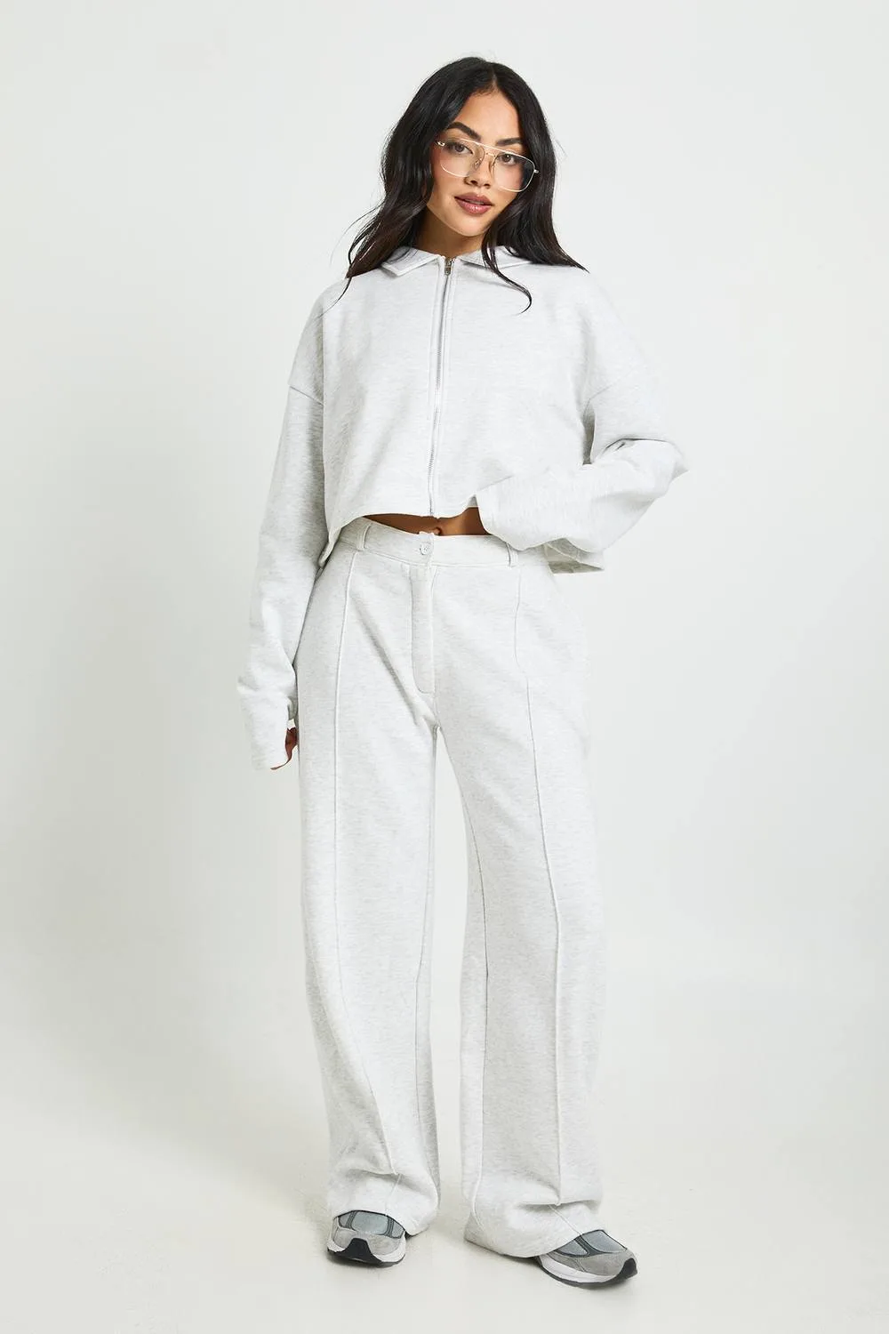 Cropped Bomber Jacket & Tailored Jogger Tracksuit