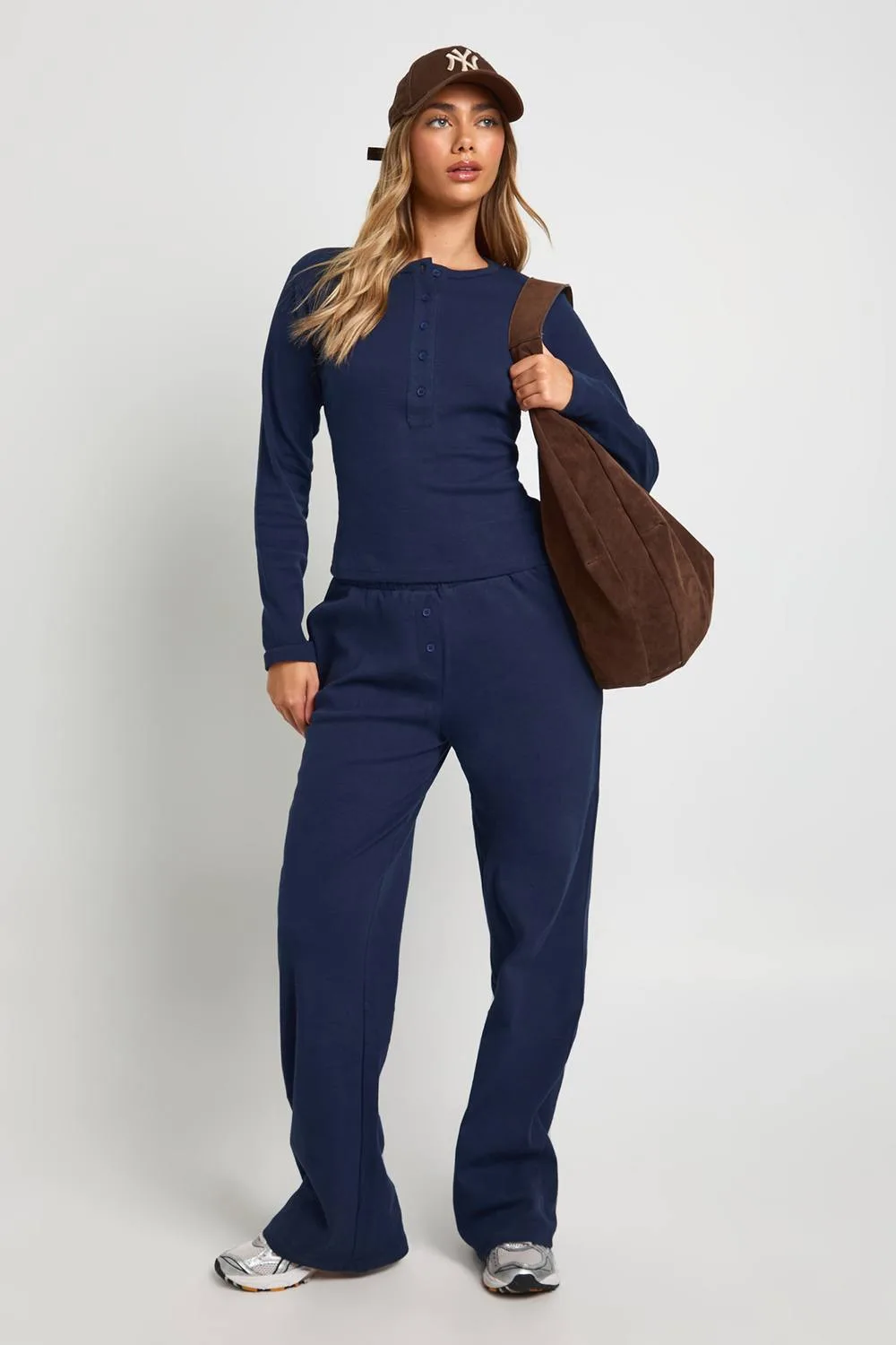 Cotton Button Through Crew Neck Top & Trouser Co Ord