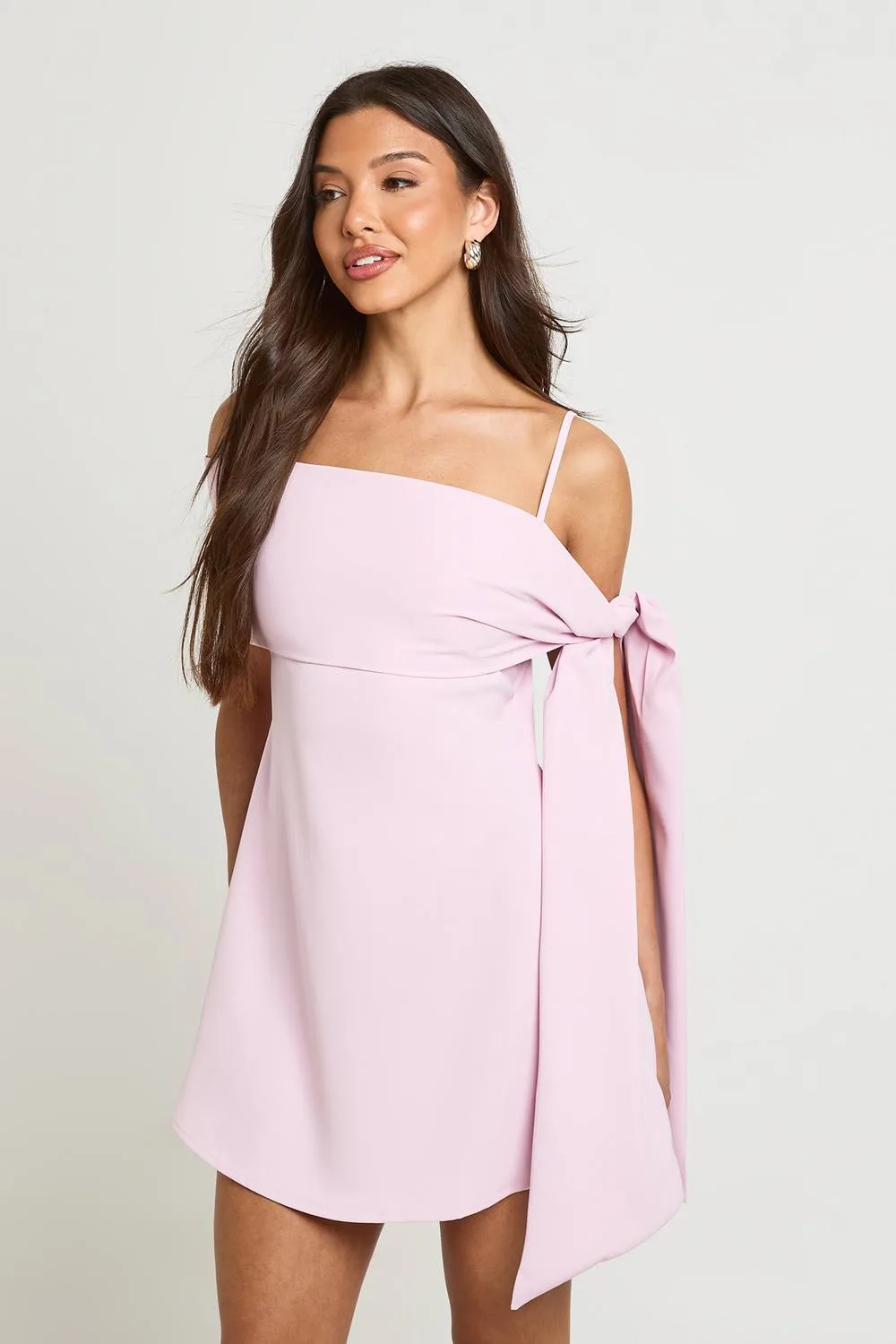 Tailored Strappy Foldover Shift Dress by boohoo