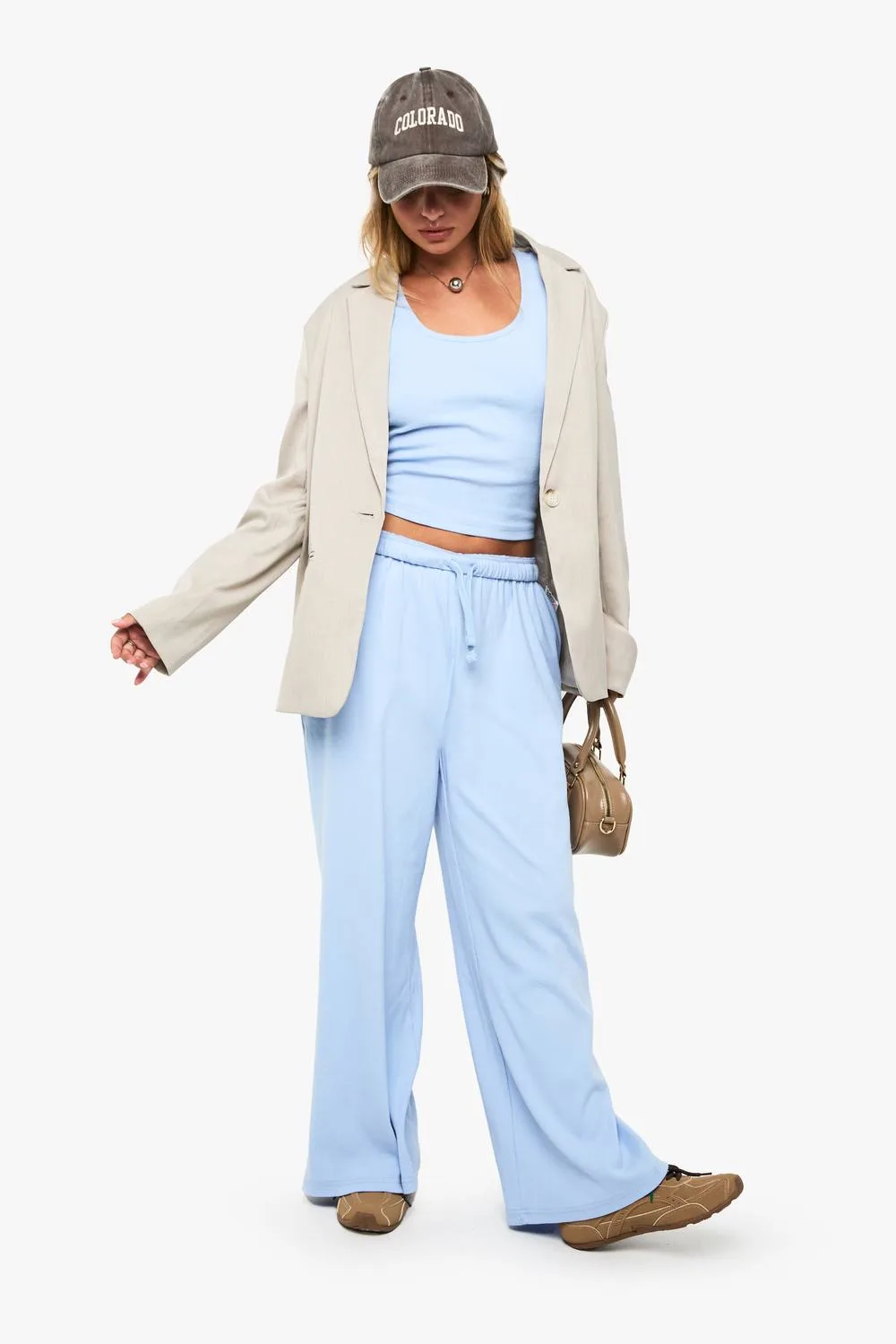 Basic Rib Straight Leg Trouser by boohoo