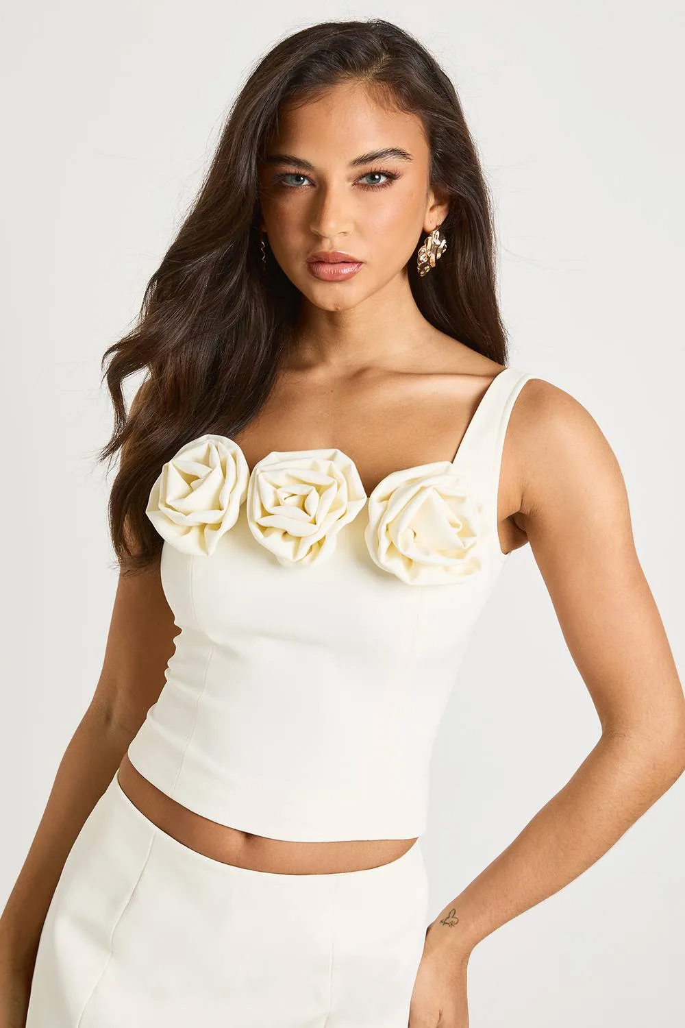 Rosette Trim Corset Top by boohoo