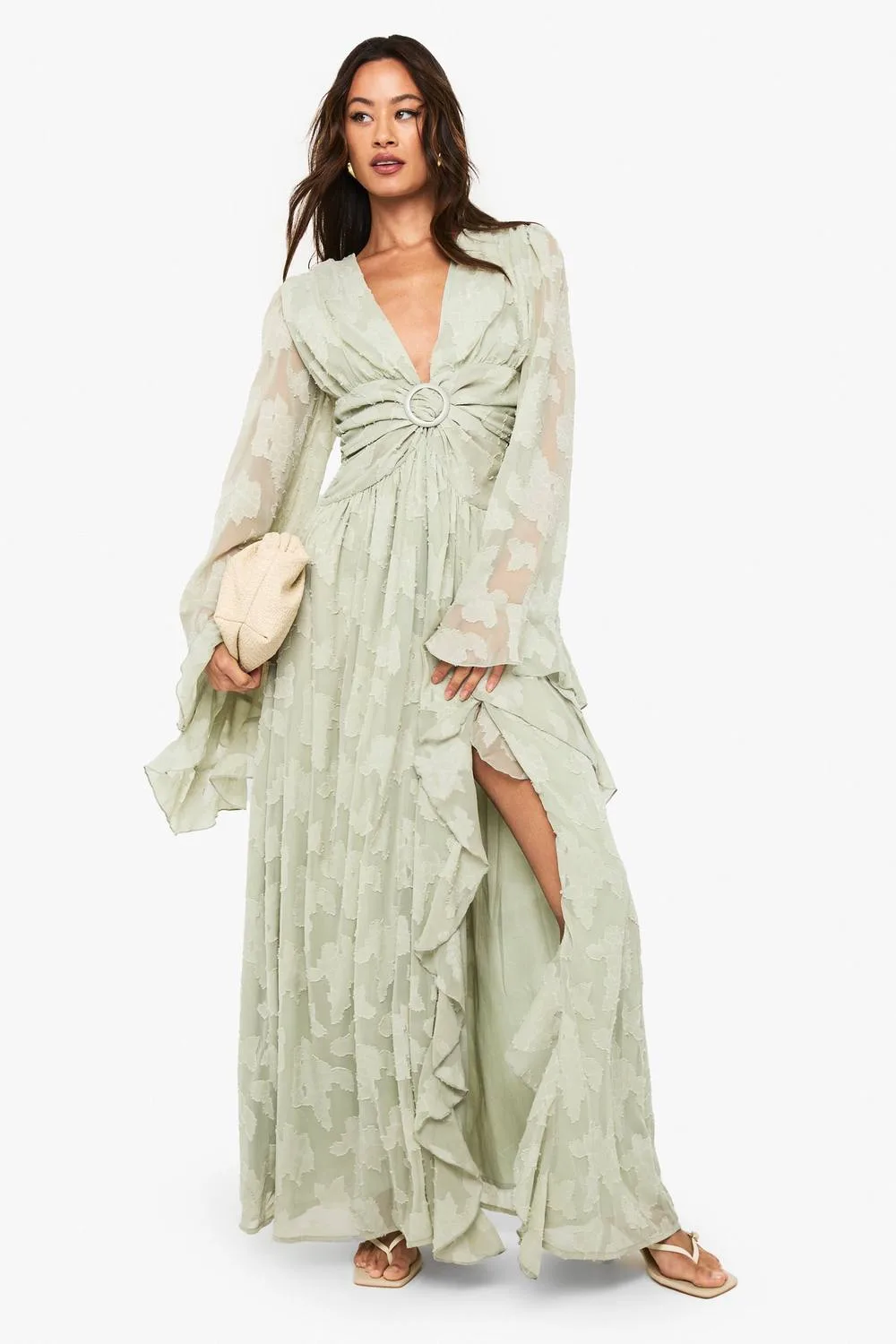 Textured Cut Out Maxi Dress by boohoo