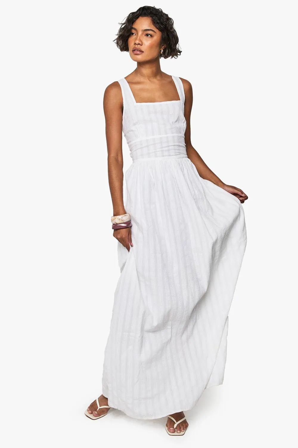 Stripe Seersucker Maxi Dress by boohoo
