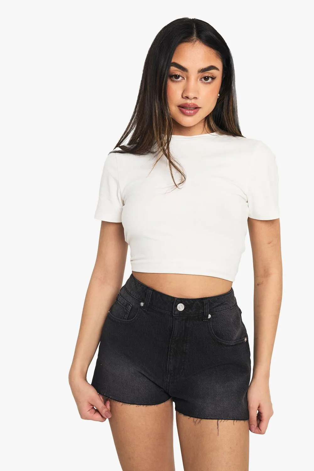 Denim Mini Short by boohoo