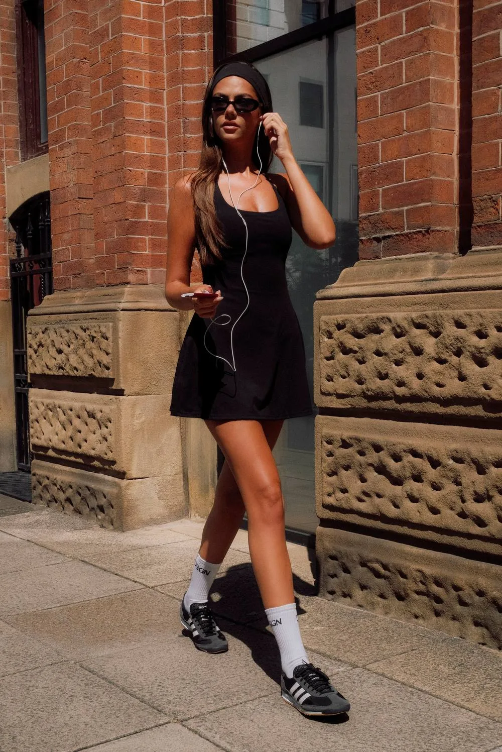 Sculpt T Back Scoop Neck Tennis Dress with Inner Short by DSGN Studio
