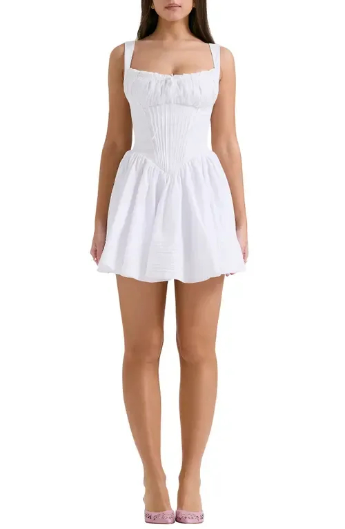 Natassia Corset Cotton Blend Cocktail Minidress by HOUSE OF CB