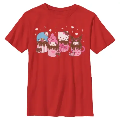 Lovely Mug Friends Graphic Short Sleeve T-Shirt by Hello Kitty