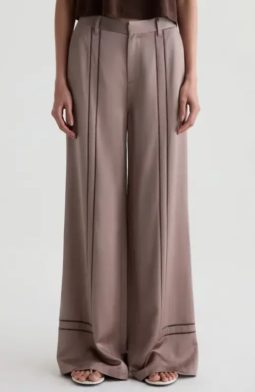 Sarah High Waist Wide Leg Satin Pants by AG
