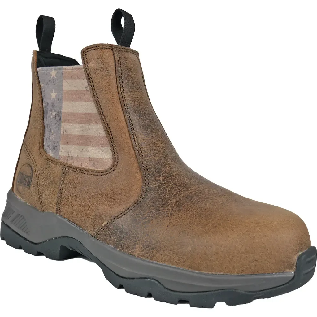 HOSS Old Glory Distressed Composite Toe Work Boot by Hoss Boot Company