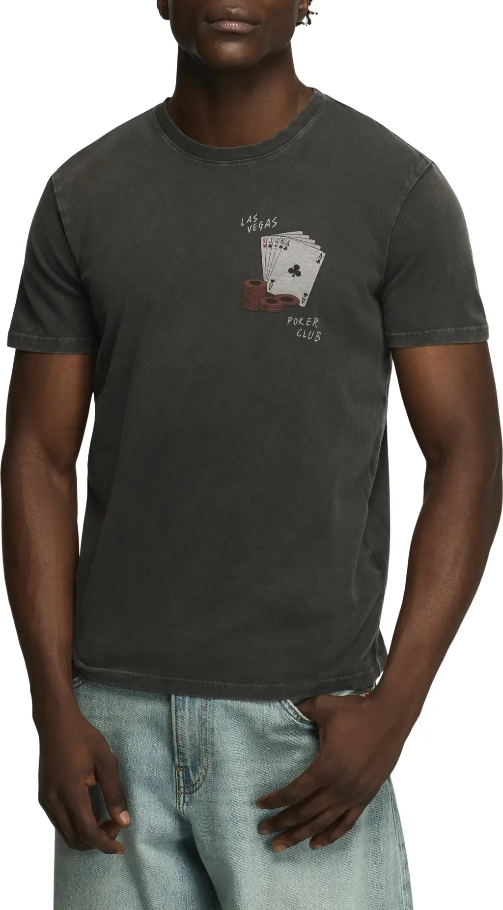 Vegas Poker Club Cotton Graphic T-Shirt
