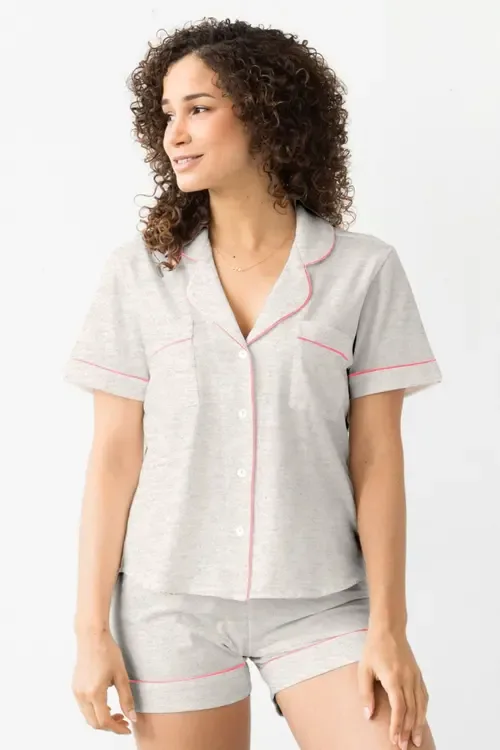 Classic Luxury Shorties Pajamas in Brushed Pima Cotton by SALUA