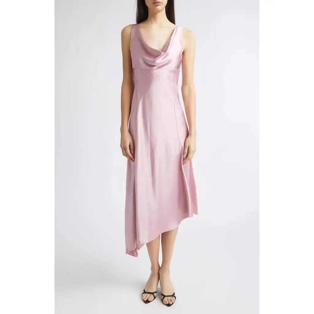 Washed Satin Asymmetric Bias Cut Dress by Jason Wu Collection