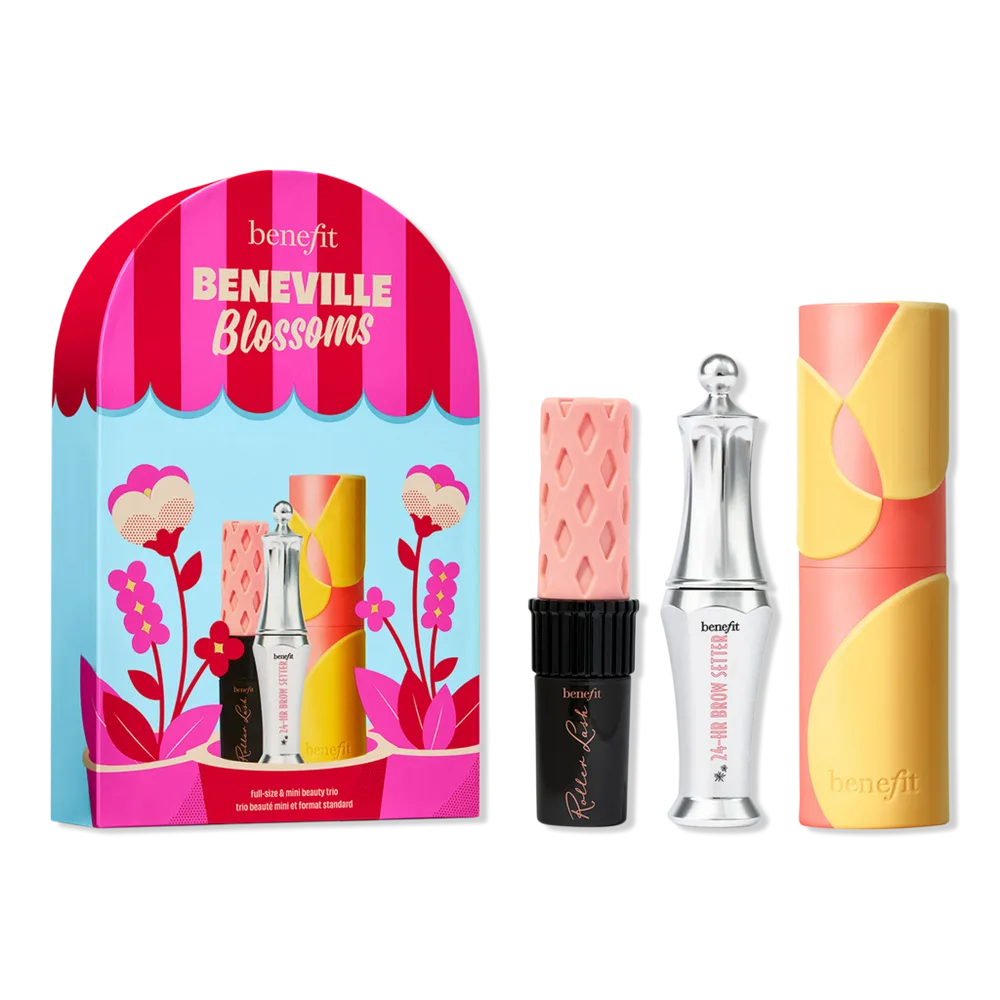 Beneville Blossoms Beauty Trio Blush, Mascara & Brow Gel Makeup Gift Set by Benefit Cosmetics