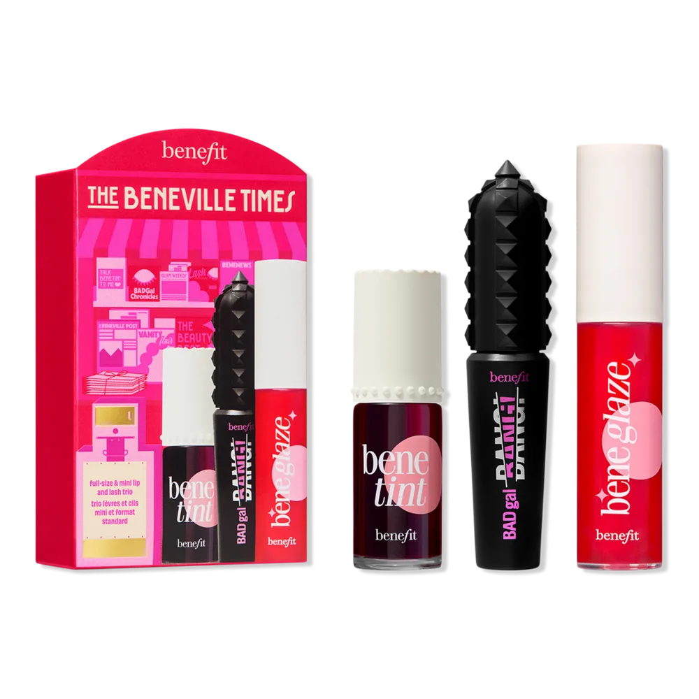 The Beneville Times Lip & Lash Trio Mascara, Tint & Gloss Gift Set by Benefit Cosmetics
