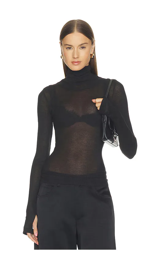 Layer Long Sleeve Neck Sheer by Helmut Lang
